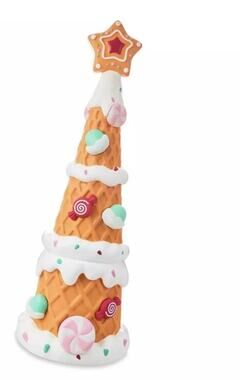 Light Up Pastel Gingerbread Waffle Tree 36" Blow Mold LED Christmas Holiday Time